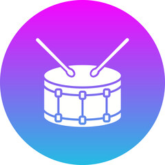 Drum Gradient Circle Glyph Inverted Icon