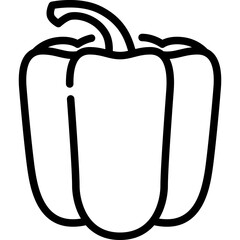 Bell pepper icon. Outline design. For presentation.