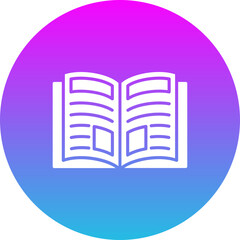 Magazine Gradient Circle Glyph Inverted Icon