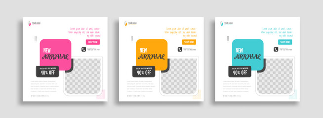 social media post template for ads promotions vector