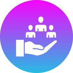 Human Resources Gradient Circle Glyph Inverted Icon