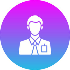 Employee Gradient Circle Glyph Inverted Icon