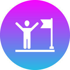 Success Gradient Circle Glyph Inverted Icon