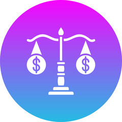 Balance Gradient Circle Glyph Inverted Icon