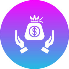 Obraz premium Savings Gradient Circle Glyph Inverted Icon