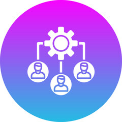 Workflow Gradient Circle Glyph Inverted Icon