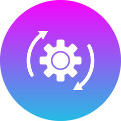 Cycle Gradient Circle Glyph Inverted Icon