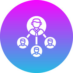 Network Gradient Circle Glyph Inverted Icon