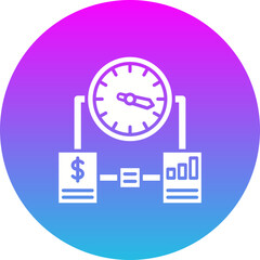 Time Management Gradient Circle Glyph Inverted Icon