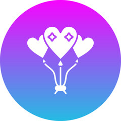 Balloons Gradient Circle Glyph Inverted Icon