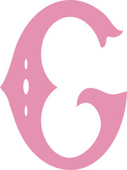 Letter g in latin style decorative alphabet illustration. Spanish slyle