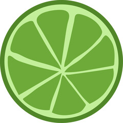 Cut Lime isolated illustration