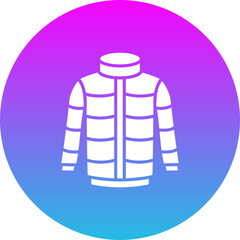 Winter Jacket Gradient Circle Glyph Inverted Icon