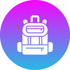 Backpack Gradient Circle Glyph Inverted Icon