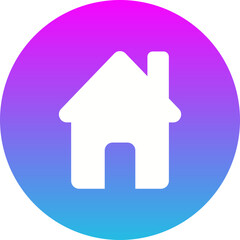 Home Gradient Circle Glyph Inverted Icon