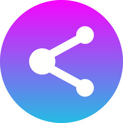 Share Gradient Circle Glyph Inverted Icon