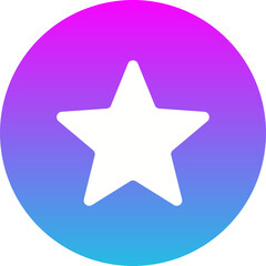 Star Gradient Circle Glyph Inverted Icon