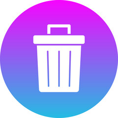 Bin Gradient Circle Glyph Inverted Icon