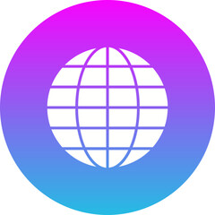 Globe Gradient Circle Glyph Inverted Icon
