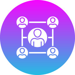 Organization Gradient Circle Glyph Inverted Icon