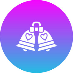 Wedding Bells Gradient Circle Glyph Inverted Icon