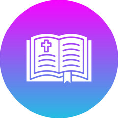 Bible Gradient Circle Glyph Inverted Icon