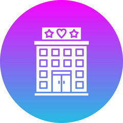 Hotel Gradient Circle Glyph Inverted Icon