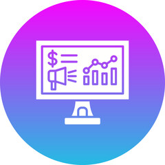 Marketing Gradient Circle Glyph Inverted Icon