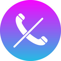 Call Silent Gradient Circle Glyph Inverted Icon