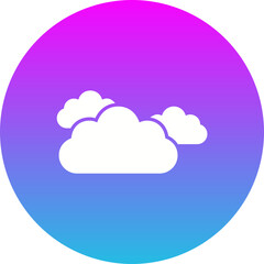 Obraz premium Clouds Gradient Circle Glyph Inverted Icon