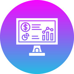 Analytic Gradient Circle Glyph Inverted Icon