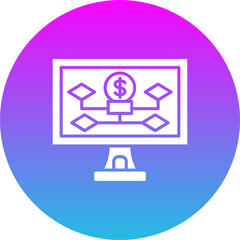 Strategic Plan Gradient Circle Glyph Inverted Icon