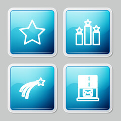 Set line Star, Ranking star, Falling and Mail server icon. Vector