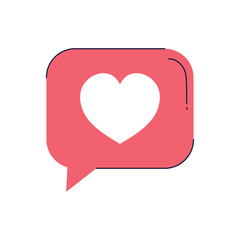 speech bubble with heart