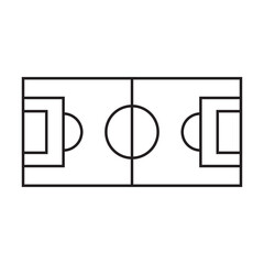 Graphic flat soccer field icon for your design and website