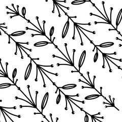 Background with leaves and berries