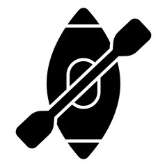 solid design icon of canoe 
