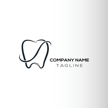 Simple Dental Logo icon with black color