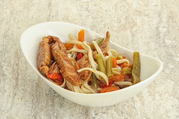 Chinese wok with chicken and teriyaki