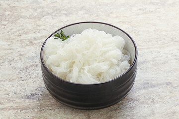Glass asian noodles in the bowl