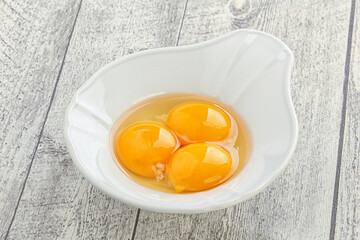 Chicken egg in the bowl