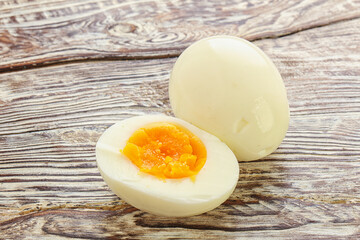 Boiled chicken egg for breakfast