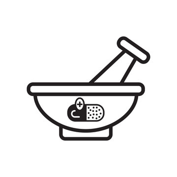Prestle and Mortar Icon Vector Illustration