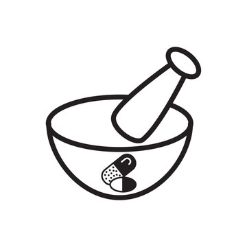 Prestle and Mortar Icon Vector Illustration