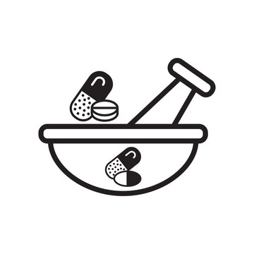 Prestle and Mortar Icon Vector Illustration