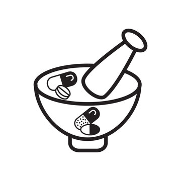 Prestle and Mortar Icon Vector Illustration