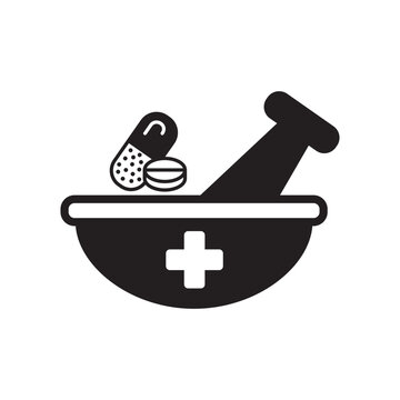 Prestle and Mortar Icon Vector Illustration