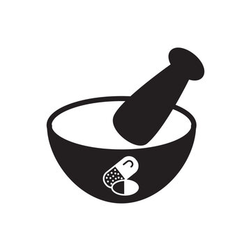 Prestle and Mortar Icon Vector Illustration