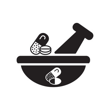 Prestle and Mortar Icon Vector Illustration