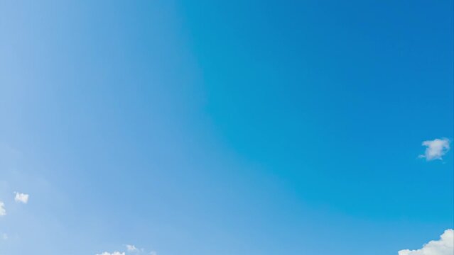 Blue sky white clouds.timelapse.Summer blue sky.Cloud time lapse